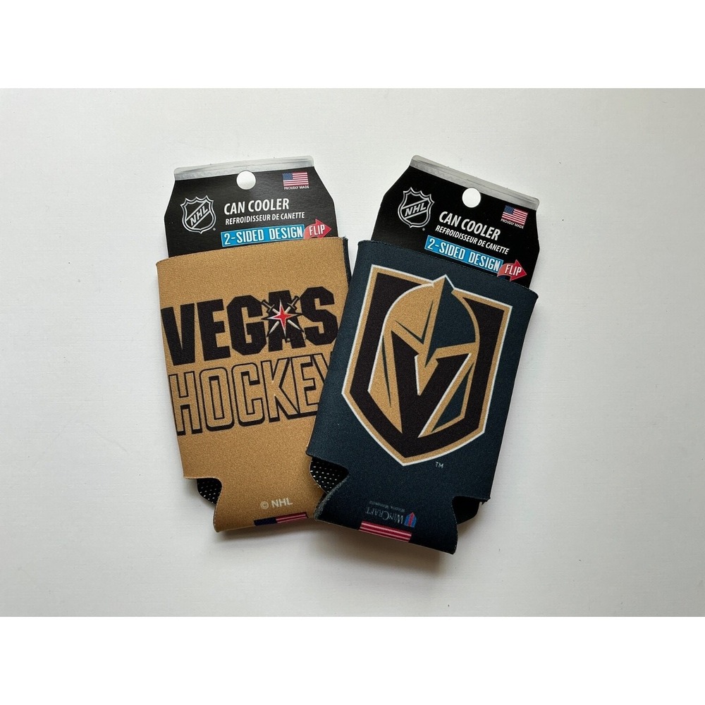 NHL Vegas Golden Knights Hockey 2 Sided Can Cooler Set of 2 WinCraft New